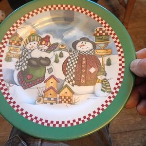 Festive Snowman Holiday Plates